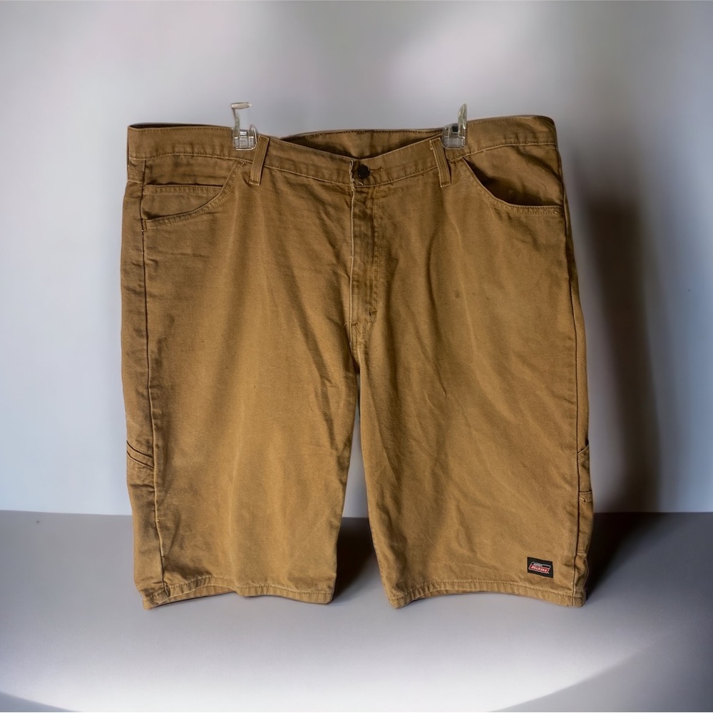 Dickies Flat Front Relax Shorts Mens Size 42 Tan Brown Heavyweight 100% Cotton .